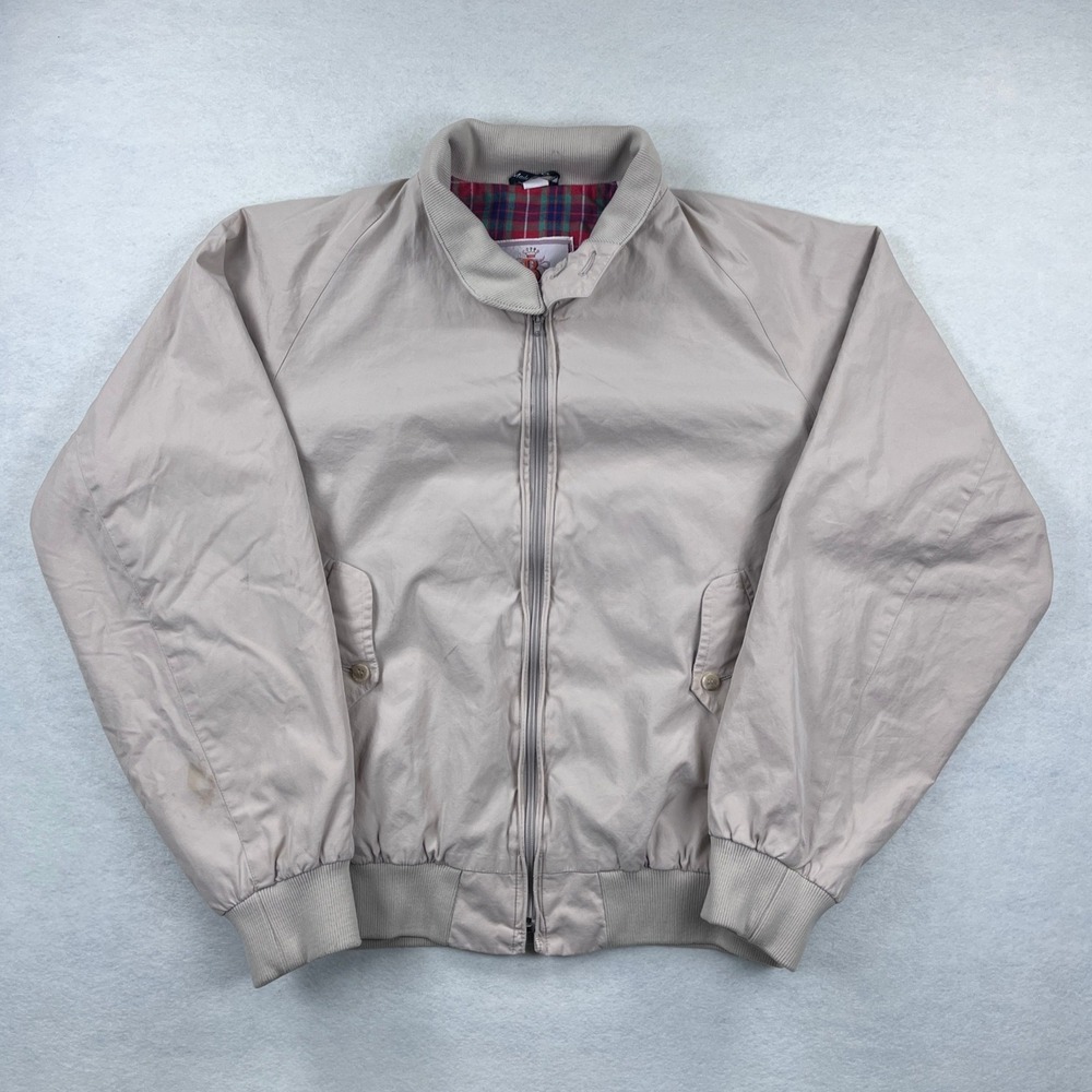 Baracuta Four Climes Harrington Jacket Men 42 Tan Plaid Lined Made in England G9